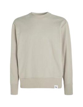 Sudadera Calvin Klein de felpa de algodón con cuello redondo