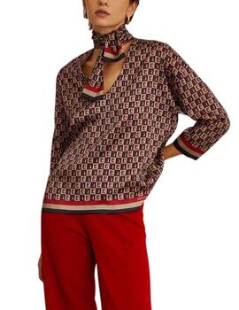 Blusa Lion of Porches estampado con monograma integral