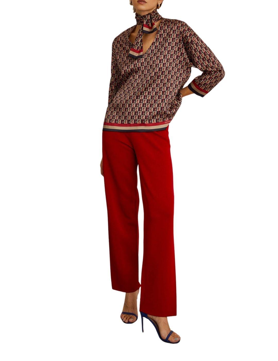 Blusa Lion of Porches estampado con monograma integral