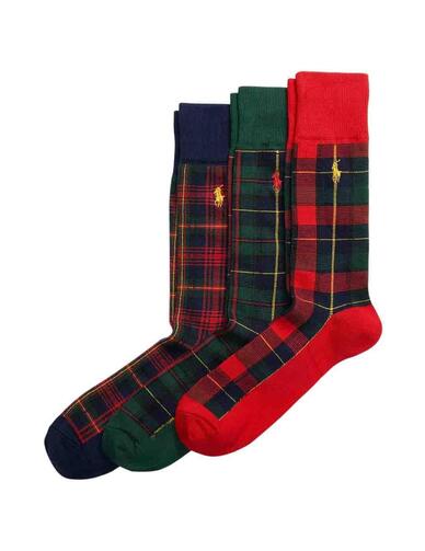 Pack de 3 calcetines Polo Ralph Lauren estampado a cuadros