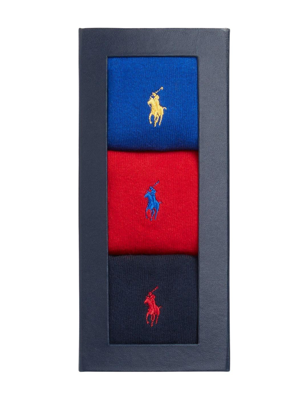 Pack de 3 calcetines Polo Ralph Lauren con pony bordado