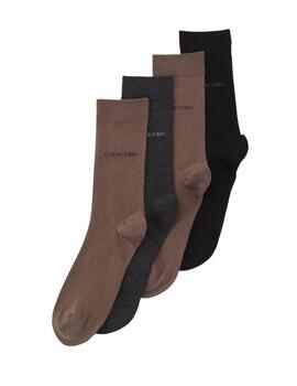 Pack de 4 calcetines Calvin Klein con logotipo