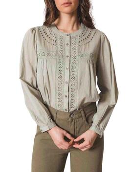 Camisa Indi & Cold con bordado Shiiffli de mujer