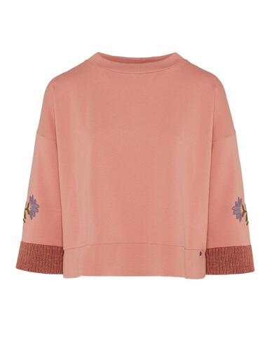 Sudadera Lion of Porches con bordado de flores en la manga