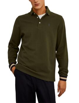 Polo Lion of Porches de manga larga verde para hombre