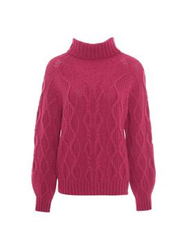 Lion of Porches jersey de cuello vuelto rosa oscur