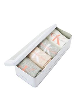 Pack de 4 calcetines Calvin Klein con logotipo Ck para mujer