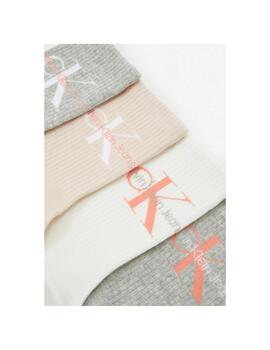 Pack de 4 calcetines Calvin Klein con logotipo Ck para mujer