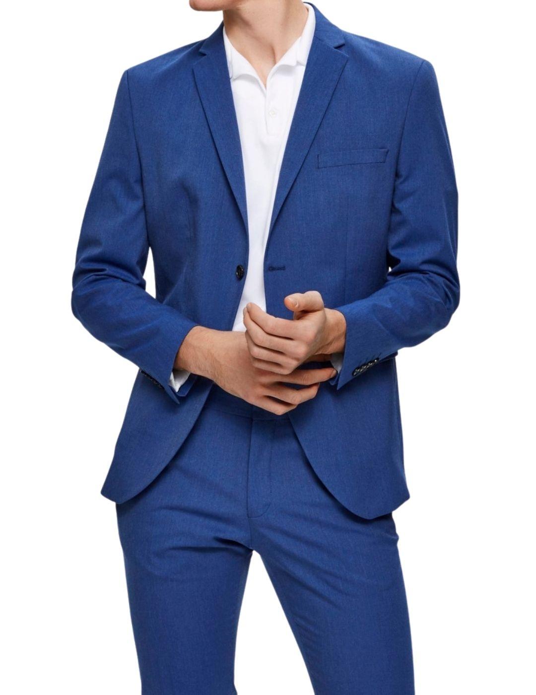 Blazer Selected Homme de corte Slim Fit azulón de hombre