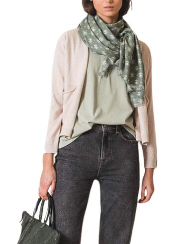 Indi & Cold bufanda estampada verde