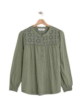 Camiseta Indi & Cold combinada de manga larga con bordados