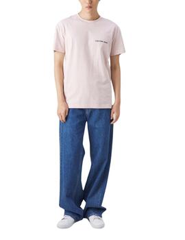 Camiseta Calvin Klein de algodón con logo en pecho de hombre