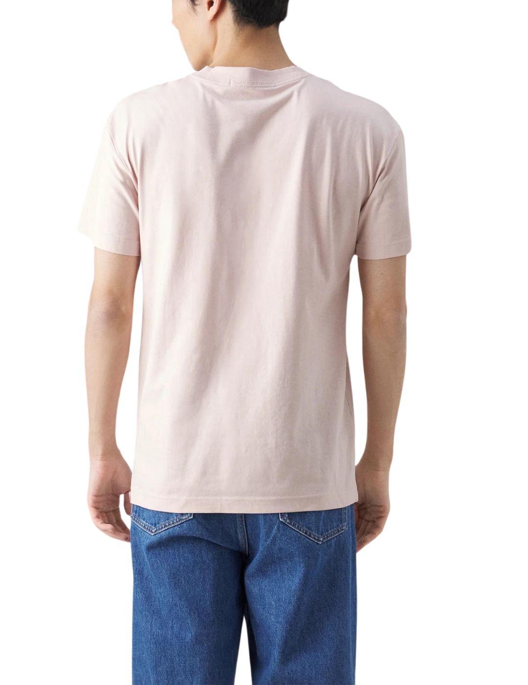 Camiseta Calvin Klein de algodón con logo en pecho de hombre