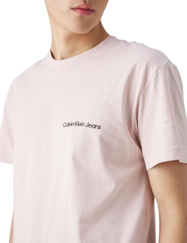 Camiseta Calvin Klein de algodón con logo en pecho de hombre