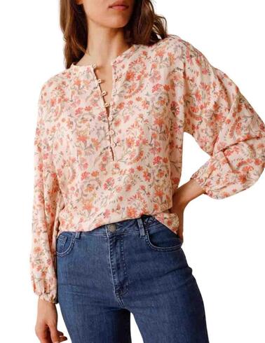 Blusa Indi & Cold en tejido estampado floral para mujer