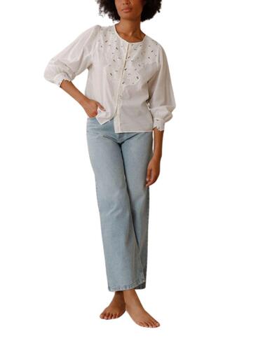 Camisa Indi & Cold con bordados recortados blanca de mujer