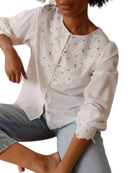 Camisa Indi & Cold con bordados recortados blanca de mujer