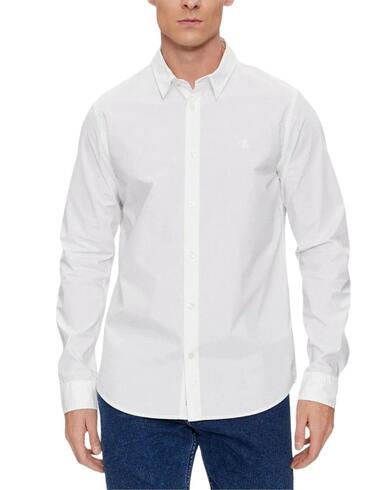 Camisa Calvin Klein slim fit  manga larga elástica de hombre