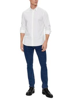 Camisa Calvin Klein slim fit  manga larga elástica de hombre