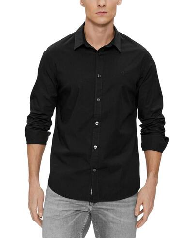 Camisa Calvin Klein slim fit  manga larga elástica de hombre