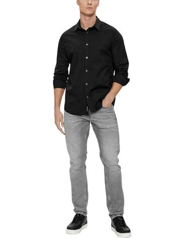 Camisa Calvin Klein slim fit  manga larga elástica de hombre