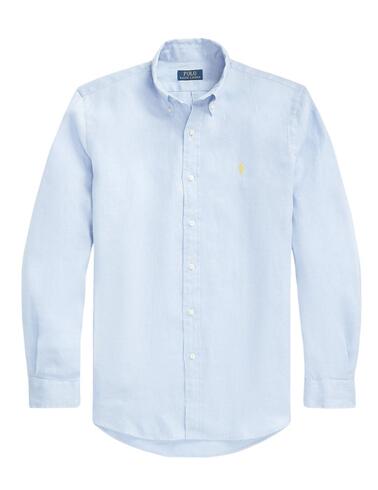 Camisa Polo Ralph Lauren lino manga larga slim fit de hombre