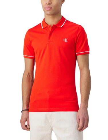 Polo Calvin Klein slim elástico de manga corta para hombre