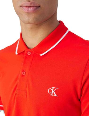 Polo Calvin Klein slim elástico de manga corta para hombre