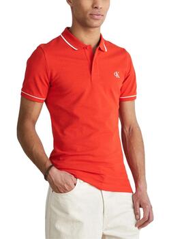 Polo Calvin Klein slim elástico de manga corta para hombre