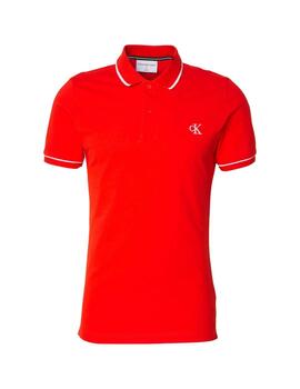 Polo Calvin Klein slim elástico de manga corta para hombre