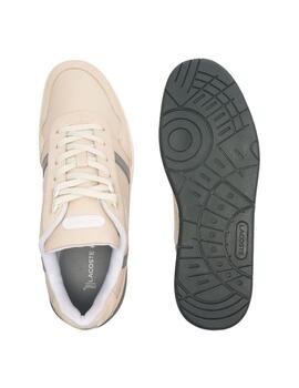 Zapatillas Lacoste T-Clip de hombre en piel de diseño a tono