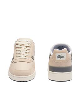 Zapatillas Lacoste T-Clip de hombre en piel de diseño a tono