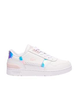 Zapatillas Lacoste T-Clip en piel con detalles en pastel