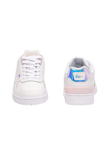 Zapatillas Lacoste T-Clip en piel con detalles en pastel