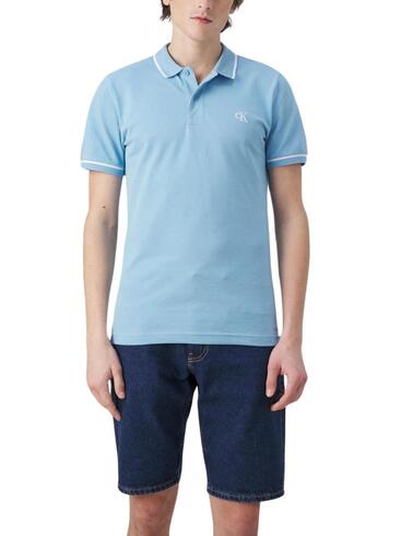 Polo Calvin Klein slim elástico de manga corta para hombre