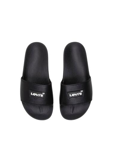 Chanclas  Levi's® June Batwing Pach negras de mujer