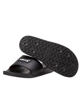 Chanclas  Levi's® June Batwing Pach negras de mujer