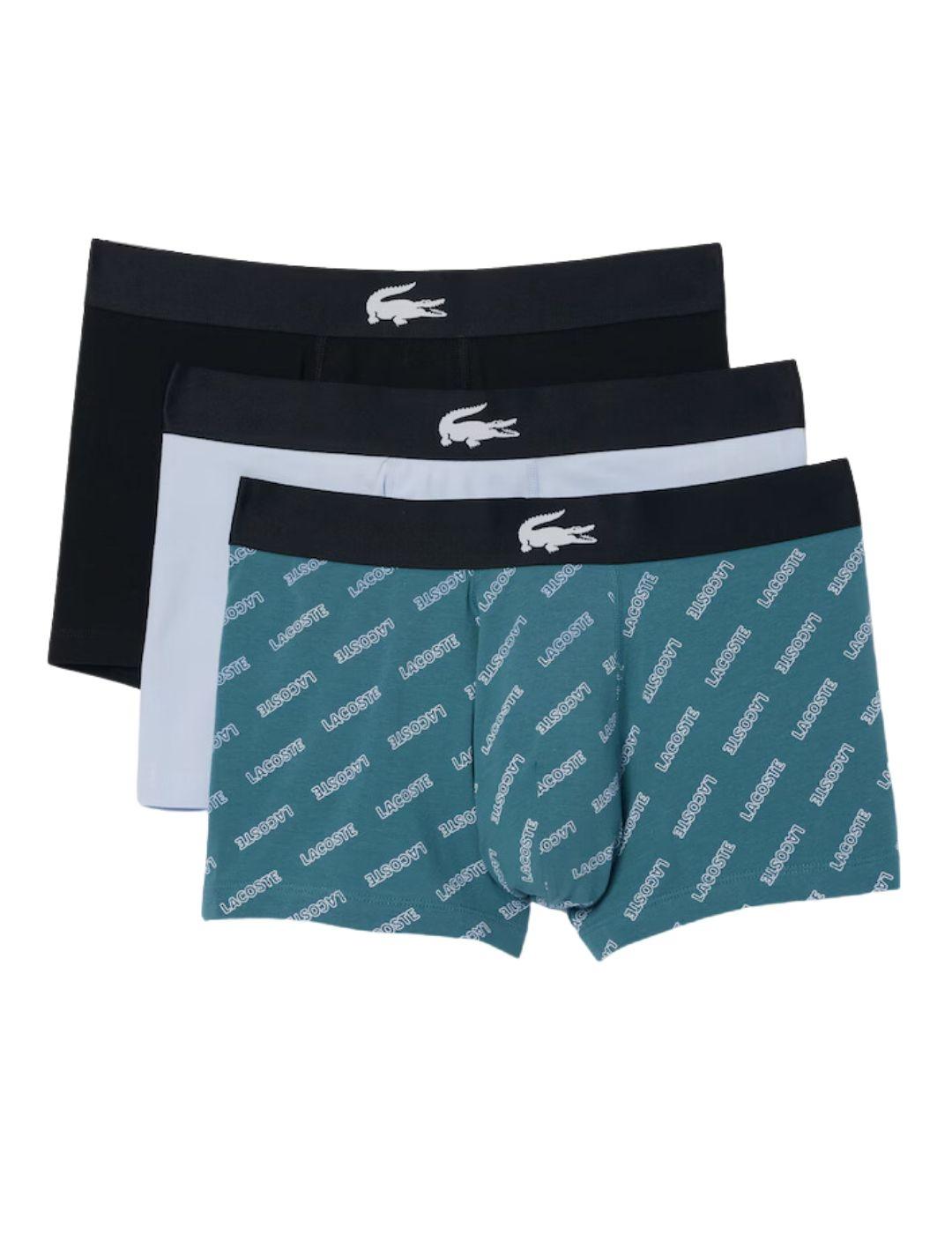 Pack de 3 calzoncillos Lacoste en algodón elástico con logo