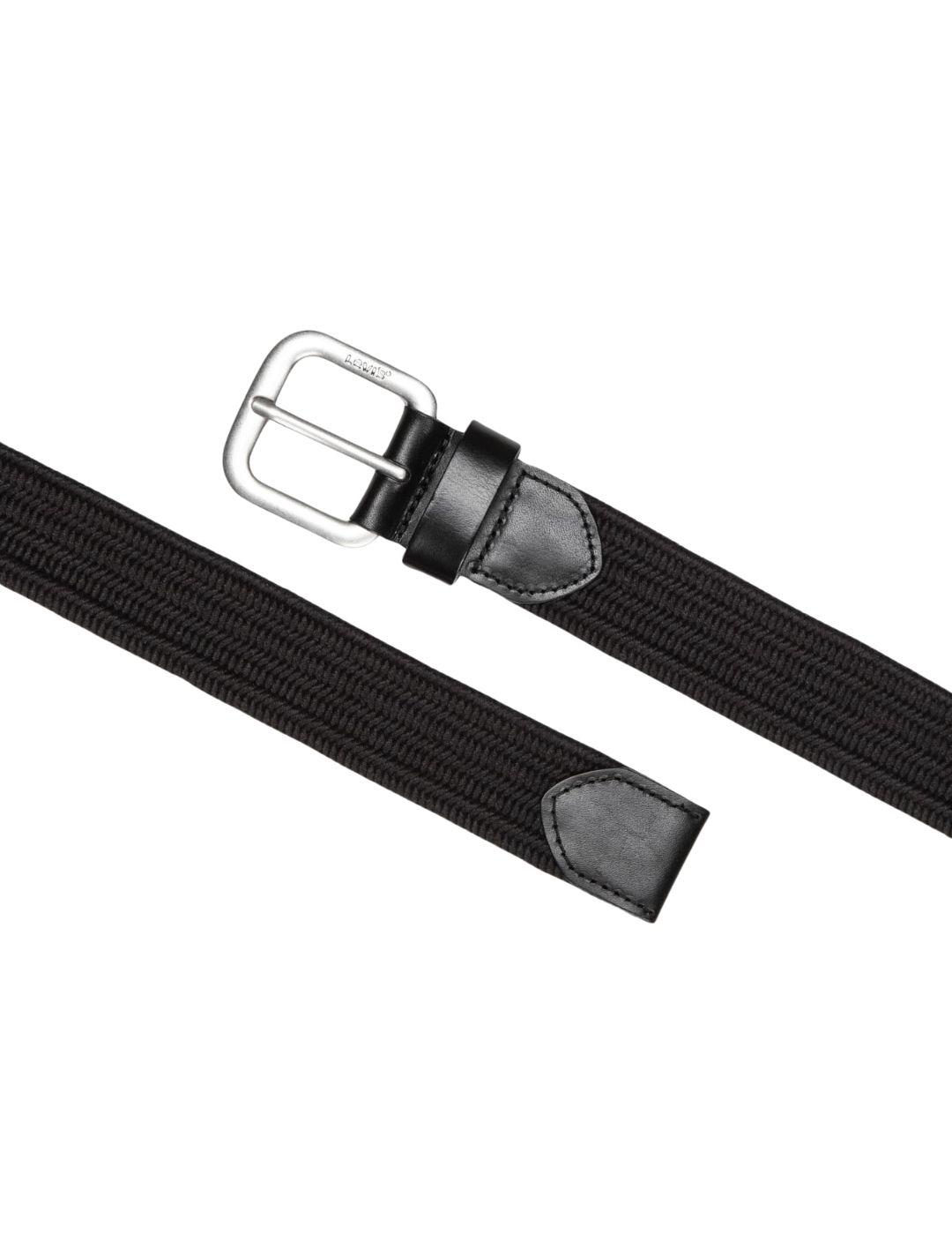 Cinturón Levi's® de tejido elástico OV unisex de color negro