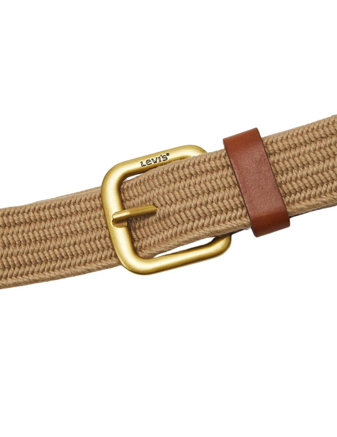 Cinturón Levi's® de tejido elástico OV unisex de color beige