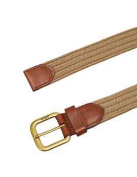 Cinturón Levi's® de tejido elástico OV unisex de color beige