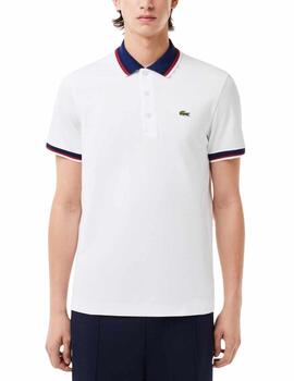 Polo Lacoste regular fit con cuello a contraste de hombre