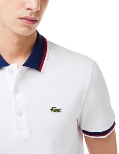 Polo Lacoste regular fit con cuello a contraste de hombre