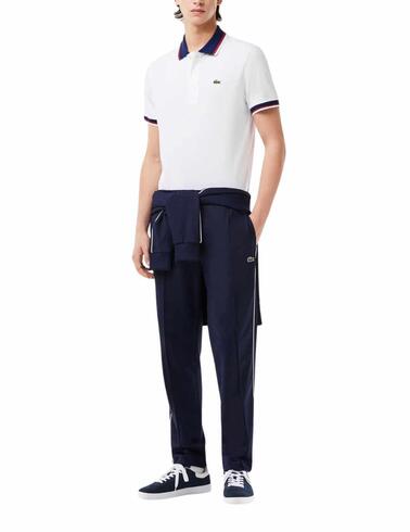 Polo Lacoste regular fit con cuello a contraste de hombre