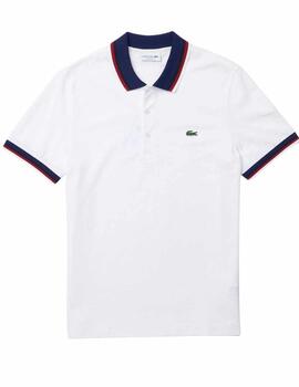 Polo Lacoste regular fit con cuello a contraste de hombre