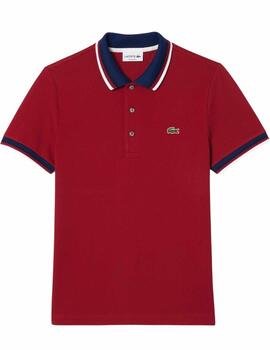 Polo Lacoste regular fit con cuello a contraste de hombre