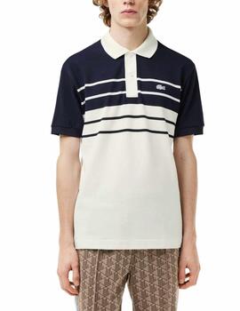 Polo Lacoste original L12.12 de rayas de manga corta