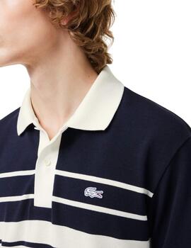 Polo Lacoste original L12.12 de rayas de manga corta