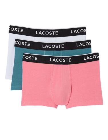 Pack de 3 calzoncillos Lacoste en algodón elástico con logo