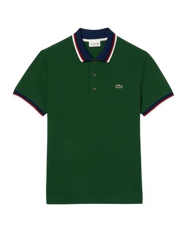 Polo Lacoste regular fit con cuello a contraste de hombre